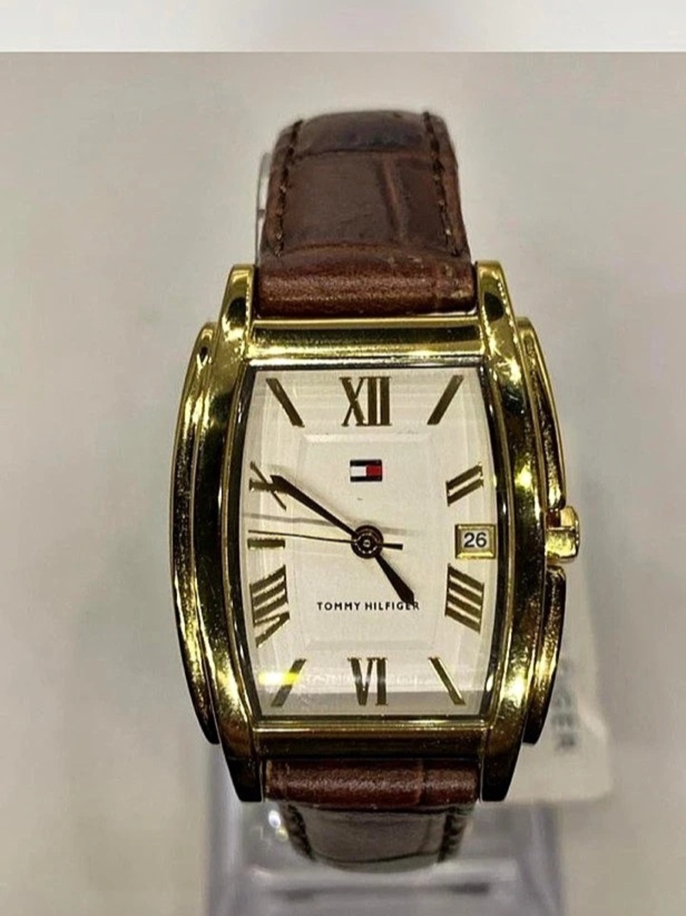 Ladies ^^^ Tommy Hilfiger *** Rectangular * Tan Leather- band Watch ***